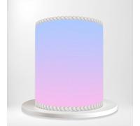 Soft Blue Pink Gradient Delicate Mesh Lovely Pastel Wrap Around Print A4 Edible Paper Icing Sheet Cake Topper Side Ribbon Border Decor for Personalised Themed Decorations