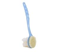Soft Body Scrubber Back Scrubbing Soft Bristles Double Sided Bath Ball Gentle Take Bath Long Handle Bath Brush(Blue)
