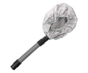 Soft Bonnet Dryer Attachment for Hot Oil Treatment, Silver | 64.00x21.00x18.00cm Size, Plastic Sheeting, Lightweight Connector, Salon Use, Moisture Retention