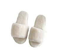 Soft Bottom Slippers Womens Fluffy Open Toe Slippers Women Plush Indoor Shoes Furry Cozy Sliders Outdoor Anti-Slide Slipper Memory Foam Winter Sliders Fleece Bedroom Slipper Solid Home Shoes