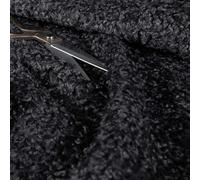 Soft Boucle Fluffy Fleece Upholstery Fabric, Black