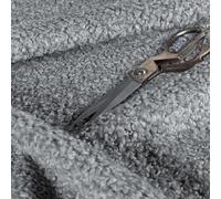 Soft Boucle Fluffy Fleece Upholstery Fabric, Silver