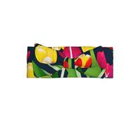 Soft Bows - Colorful Tulips pattern Print Baby Bow Headband, Cute Hair Accessories for Newborns, Infants, Toddlers