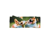 Soft Bows - Wearing Clothes Corgi Dogs Print Baby Bow Headband, Cute Hair Accessories for Newborns, Infants, Toddlers