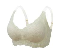 Soft Bra, Women'S Comfortable Lace Back High Elastic Gathering Underwear Women'S Slip Shoulder Silicone Jelly Sexy Bra