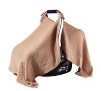 Soft & Breathable Baby Bassinet Guard Solid Color Comfortable Fit Cotton Seating Protector for Travel and Outdoor Infant Carriage Cover