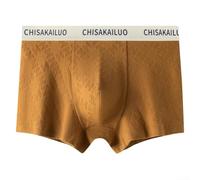 Soft Breathable Cotton Jacquard Men's Underwear Midwaist Boxer Shorts Trunks Designed for Everyday Comfort (XL Brown)