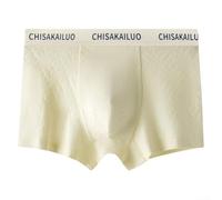 Soft Breathable Cotton Jacquard Men's Underwear Midwaist Boxer Shorts Trunks Designed for Everyday Comfort (4XL Beige)