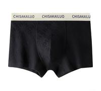 Soft Breathable Cotton Jacquard Men's Underwear Midwaist Boxer Shorts Trunks Designed for Everyday Comfort (2XL Black)