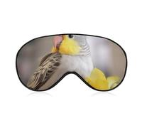Soft & Breathable Cute Cockatiel Printed Sleep Mask - Adjustable, Anti-Light, Comfortable Eye Mask for Better Sleep, Ideal for Travel, Eye Fatigue Relief, Washable, Skin-Friendly