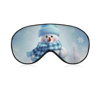 Soft & Breathable Cute Snowman Printed Sleep Mask - Adjustable, Anti-Light, Comfortable Eye Mask for Better Sleep, Ideal for Travel, Eye Fatigue Relief, Washable, Skin-Friendly