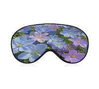 Soft Breathable Eye Cover Fashion Night Blindfold Eye Shade Cover | Blue Purple Flowers Sleep Mask with Adjustable Elastic Strap Comfortable Sleep Shade Cover for Sleeping Travel
