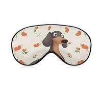 Soft & Breathable I Love My Dog Dachshunds Printed Sleep Mask - Adjustable, Anti-Light, Comfortable Eye Mask for Better Sleep, Ideal for Travel, Eye Fatigue Relief, Washable, Skin-Friendly