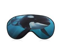 Soft & Breathable Killer Whale Printed Sleep Mask - Adjustable, Anti-Light, Comfortable Eye Mask for Better Sleep, Ideal for Travel, Eye Fatigue Relief, Washable, Skin-Friendly
