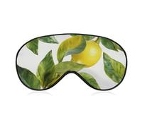 Soft & Breathable Lemon Branch Leaves Printed Sleep Mask - Adjustable, Anti-Light, Comfortable Eye Mask for Better Sleep, Ideal for Travel, Eye Fatigue Relief, Washable, Skin-Friendly