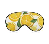 Soft & Breathable Lemon Fruit Pattern Printed Sleep Mask - Adjustable, Anti-Light, Comfortable Eye Mask for Better Sleep, Ideal for Travel, Eye Fatigue Relief, Washable, Skin-Friendly