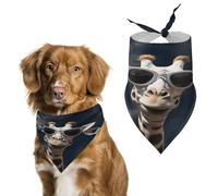 Soft & Breathable Pet Bandana for Dogs & Cats, Three Giraffes Wearing Sunglasses Print Lightweight Polyester Scarf, Perfect for Daily Style Or Special Events