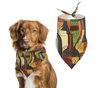 Soft & Breathable Pet Bandana for Dogs & Cats, Wine Bottle Art Print Lightweight Polyester Scarf, Perfect for Daily Style Or Special Events