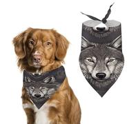 Soft & Breathable Pet Bandana for Dogs & Cats, Wolf Head Pattern Print Lightweight Polyester Scarf, Perfect for Daily Style Or Special Events