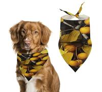 Soft & Breathable Pet Bandana for Dogs & Cats, Yellow Leaves and Fruits Print Lightweight Polyester Scarf, Perfect for Daily Style Or Special Events
