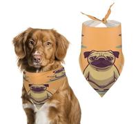 Soft & Breathable Pet Bandana for Dogs & Cats, Yoga Pug Print Lightweight Polyester Scarf, Perfect for Daily Style Or Special Events