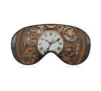 Soft & Breathable Rusty Steampunk Clock Printed Sleep Mask - Adjustable, Anti-Light, Comfortable Eye Mask for Better Sleep, Ideal for Travel, Eye Fatigue Relief, Washable, Skin-Friendly