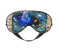 Soft Breathable Sleep 3D Underwater World Dolphin Print Eye Mask,Light Blocking,Adjustable Strap,Sleep Mask for Travel,Night Work,Office