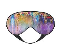 Soft Breathable Sleep Abstract Purple Weeping Flower Print Eye Mask,Light Blocking,Adjustable Strap,Sleep Mask for Travel,Night Work,Office