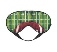 Soft Breathable Sleep American Football Field and Ball Print Eye Mask,Light Blocking,Adjustable Strap,Sleep Mask for Travel,Night Work,Office