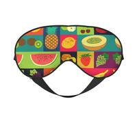 Soft Breathable Sleep Art Style Fruit Print Eye Mask,Light Blocking,Adjustable Strap,Sleep Mask for Travel,Night Work,Office