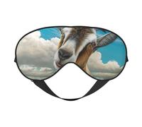 Soft Breathable Sleep Blue Goat Print Print Eye Mask,Light Blocking,Adjustable Strap,Sleep Mask for Travel,Night Work,Office