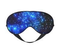 Soft Breathable Sleep Blue Shining Stars Print Eye Mask,Light Blocking,Adjustable Strap,Sleep Mask for Travel,Night Work,Office