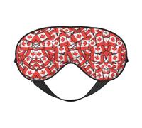 Soft Breathable Sleep Canadian Flag Print Eye Mask,Light Blocking,Adjustable Strap,Sleep Mask for Travel,Night Work,Office