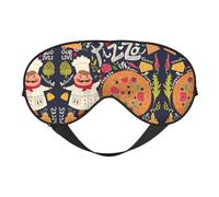 Soft Breathable Sleep Chef Pizza Print Eye Mask,Light Blocking,Adjustable Strap,Sleep Mask for Travel,Night Work,Office