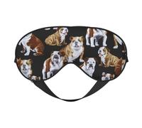 Soft Breathable Sleep English Bulldogs Print Eye Mask,Light Blocking,Adjustable Strap,Sleep Mask for Travel,Night Work,Office
