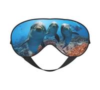 Soft Breathable Sleep Funny Dolphin Looking at You Print Eye Mask,Light Blocking,Adjustable Strap,Sleep Mask for Travel,Night Work,Office