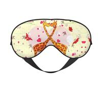 Soft Breathable Sleep Giraffe Heart Flower Butterfly Print Eye Mask,Light Blocking,Adjustable Strap,Sleep Mask for Travel,Night Work,Office