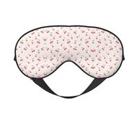Soft Breathable Sleep Lovely Sweet Red Cherry Print Eye Mask,Light Blocking,Adjustable Strap,Sleep Mask for Travel,Night Work,Office