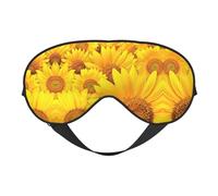 Soft Breathable Sleep Many Sunflowers Print Eye Mask,Light Blocking,Adjustable Strap,Sleep Mask for Travel,Night Work,Office