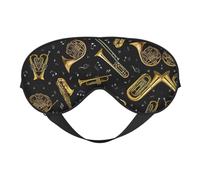 Soft Breathable Sleep Musical Instruments Print Eye Mask,Light Blocking,Adjustable Strap,Sleep Mask for Travel,Night Work,Office