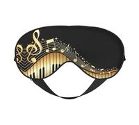 Soft Breathable Sleep Novel Music Note Print Eye Mask,Light Blocking,Adjustable Strap,Sleep Mask for Travel,Night Work,Office