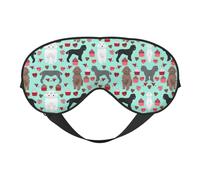 Soft Breathable Sleep Poodles Dogs Print Eye Mask,Light Blocking,Adjustable Strap,Sleep Mask for Travel,Night Work,Office
