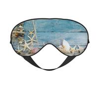 Soft Breathable Sleep Shell Starfish Pattern Print Eye Mask,Light Blocking,Adjustable Strap,Sleep Mask for Travel,Night Work,Office