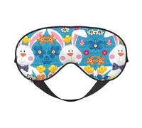 Soft Breathable Sleep Spring Happy Easter Holiday Print Eye Mask,Light Blocking,Adjustable Strap,Sleep Mask for Travel,Night Work,Office