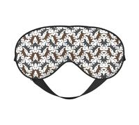 Soft Breathable Sleep Trotting Flat Coated Retrievers Paw Print Eye Mask,Light Blocking,Adjustable Strap,Sleep Mask for Travel,Night Work,Office