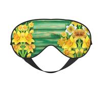 Soft Breathable Sleep Yellow Daffodils Flowers Print Eye Mask,Light Blocking,Adjustable Strap,Sleep Mask for Travel,Night Work,Office