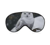 Soft & Breathable Snow Owl Printed Sleep Mask - Adjustable, Anti-Light, Comfortable Eye Mask for Better Sleep, Ideal for Travel, Eye Fatigue Relief, Washable, Skin-Friendly