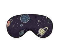 Soft & Breathable Space Planet Pattern Printed Sleep Mask - Adjustable, Anti-Light, Comfortable Eye Mask for Better Sleep, Ideal for Travel, Eye Fatigue Relief, Washable, Skin-Friendly