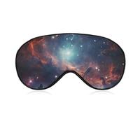 Soft & Breathable Space with Cluster Printed Sleep Mask - Adjustable, Anti-Light, Comfortable Eye Mask for Better Sleep, Ideal for Travel, Eye Fatigue Relief, Washable, Skin-Friendly
