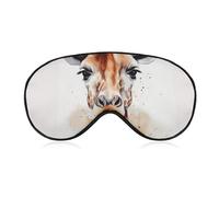 Soft & Breathable Stylish Animal Watercolor Giraffe Printed Sleep Mask - Adjustable, Anti-Light, Comfortable Eye Mask for Better Sleep, Ideal for Travel, Eye Fatigue Relief, Washable, Skin-Friendly